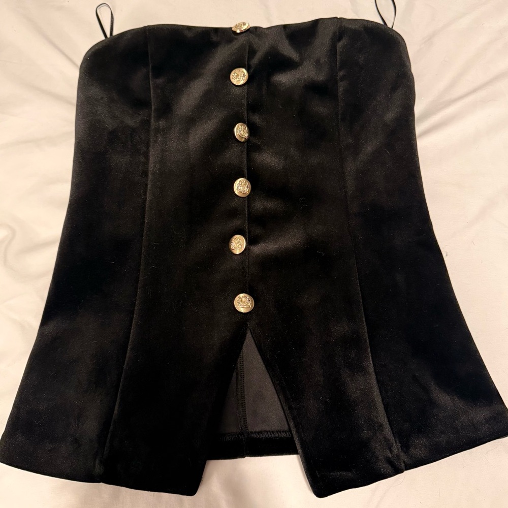 Velvet Strapless Top